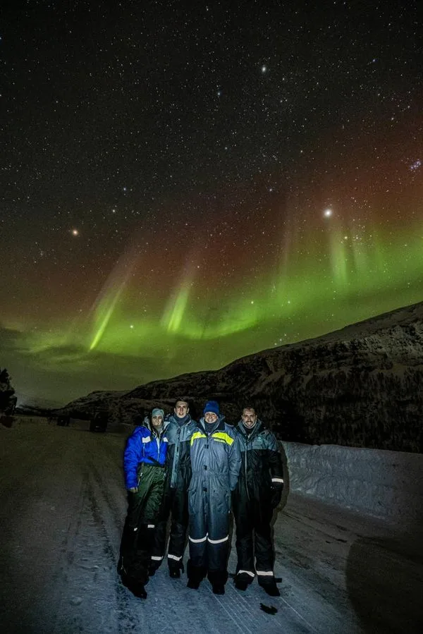 Aurora boreal no céu de Tromsø.