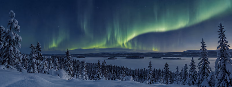 Paisagem de inverno na Lapônia finlandesa.