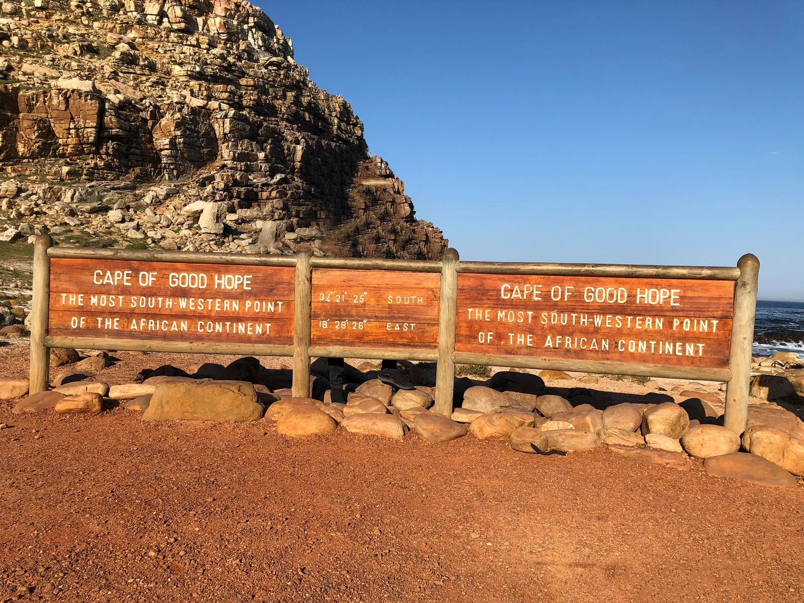 Placa no Cabo da Boa Esperança em Cape Point